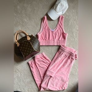 Pink Velvet Matching Set